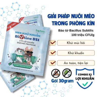 Men khử khuẩn Bioline BS1 cho cát vệ sinh mèo