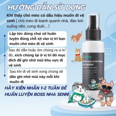 Xịt huấn luyện đi vệ sinh đúng chỗ DKGREEN cho chó mèo