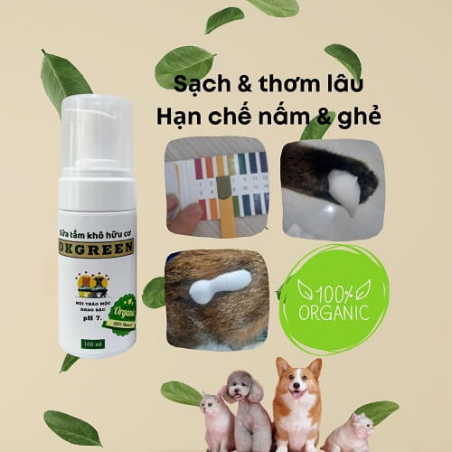 Sữa tắm khô hữu cơ chó mèo DKGREEN thơm lâu sạch khuẩn - Image 3