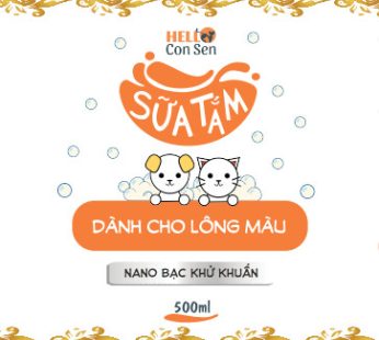 Sữa tắm chó mèo Helloconsen dưỡng lông khử mùi công nghệ Nano Bạc 500ml