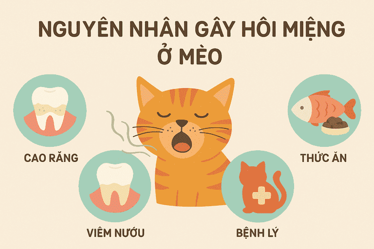Nguyên Nhân Mèo Bị Hôi Miệng & Sản Phẩm Trị Hôi Miệng Mèo DKGREEN
