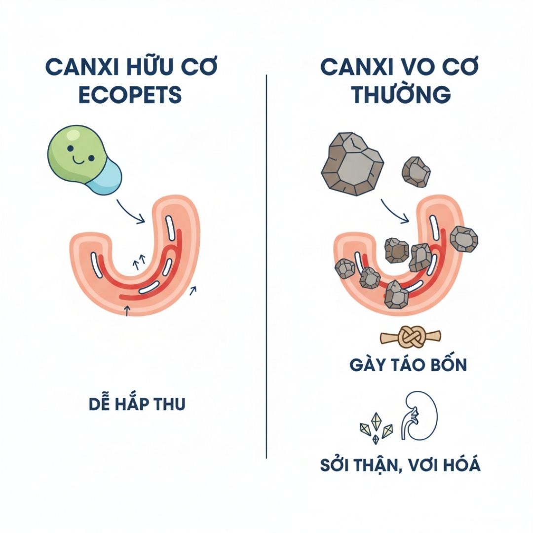 Canxi Hữu Cơ Ecopets Review: Khác Biệt Với Canxi Thường