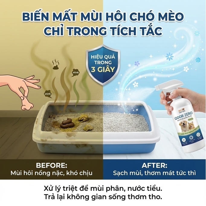 Xịt Khử Mùi & Diệt Khuẩn Odor Zero 500ml - Công Nghệ HOCl An Toàn Cho Thú Cưng - Image 3